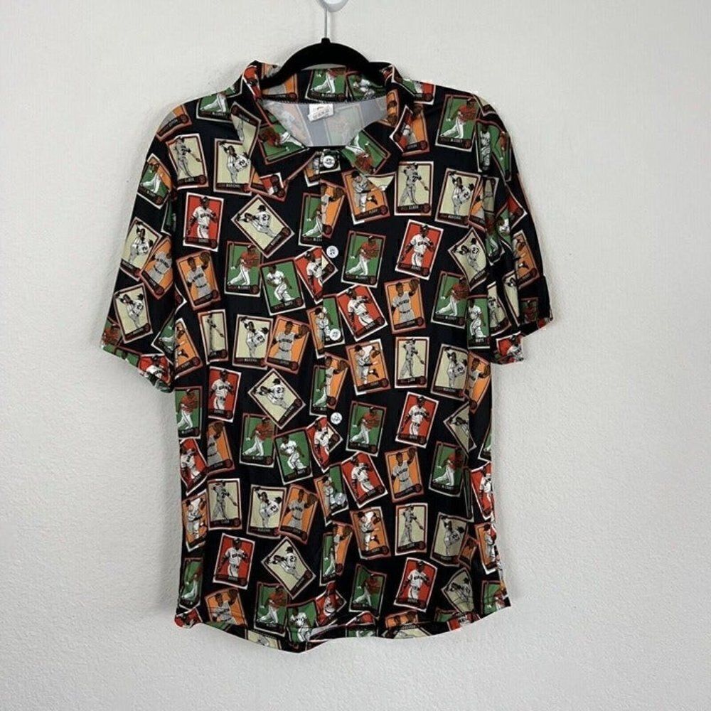 San Francisco Giants Hawaiian Shirt Authentic MLB Baseball Card Print Medium